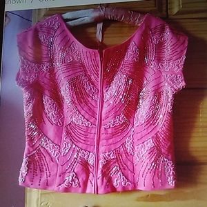 Blouse pink beaded